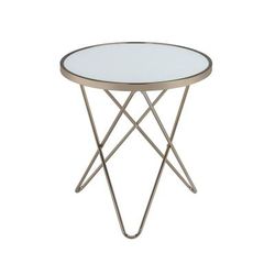 End Table by Acme in Champagne Frosted Glass