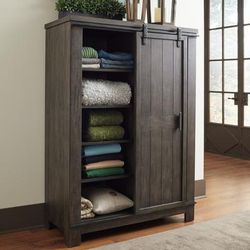 Rustic Sliding Door Chest In Rock Beaten Gray Finish with Saw Cuts - Liberty Furniture 759-BR42