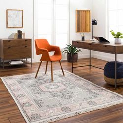 Sosa 2' x 3' Traditional Light Gray/Dark Gray/Nickel/Nutmeg/Gray/Dusty Pink/Charcoal/Cream/Light Gray/Dusty Pink Area Rug - Boutique Rugs