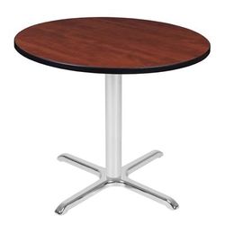 "Regency Cain 42" Round X-Base Table- Cherry/ Chrome Base - Regency TB42RNDCHCM"