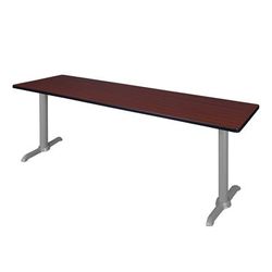 "Regency Cain 84" x 24" Training Table- Mahogany/ Grey Base - Regency MTRCT8424MHGY"