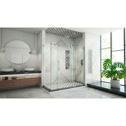 Dreamline DreamLine Enigma-XO 34 1/2 inch D x 56 3/8 - 60 3/8 inch W x 76 inch H Frameless Sliding Shower Enclosure in Brushed Stainless Steel SHEN-6134602-07