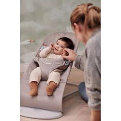 BabyBjrn Bouncer Bliss, Light Gray Frame Petal Quilt Cotton Sand Gray