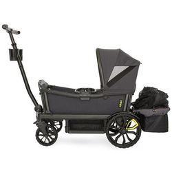Veer Cruiser (2 Seater) Stroller Wagon + Canopy + Basket Bundle - Grey / Grey