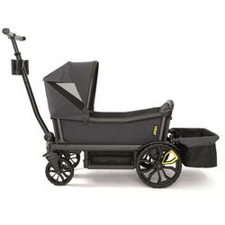Veer Cruiser (2 Seater) Stroller Wagon + Canopy + Basket Bundle - Grey / Grey