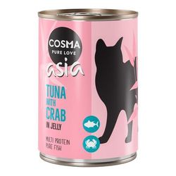 12x400g Tuna with Crab Meat in Jelly Cosma Asia Wet Cat Food