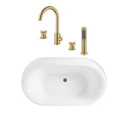 Randolph Morris Speare 66 Inch Acrylic Double Ended Freestanding Tub Package RMBP104-66-BBF2