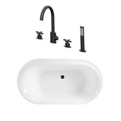 Randolph Morris Stewart 66 Inch Acrylic Double Ended Freestanding Tub Package RMBP103-66-ORBF2