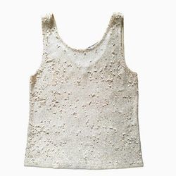 J. Crew Tops | J.Crew New Heathered Champagne Cream & Ivory Sequin Scoop Neck Tank Top S | Color: Cream | Size: S