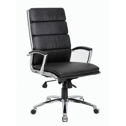Boss Executive Vinyl Chair with Metal Chrome Finish - Boss Office Products B9471-BKW