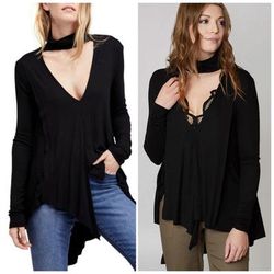 Free People Tops | Free People The Uptown Choker Neck Tunic Top | Color: Black | Size: S
