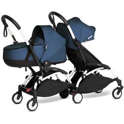 Babyzen YOYO Connect Double Stroller Bassinet / 6+ Bundle - White / Air France Blue