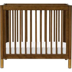 Babyletto Gelato 4-in-1 Convertible Mini Crib - Natural Walnut & Gold Feet