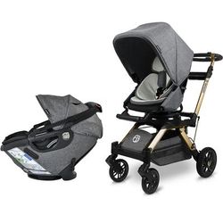 Orbit Baby Stroll & Ride Travel System with G5+ Infant Car Seat - Gold / Melange Grey