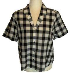 Madewell Tops | Madewell Plaid Top. New With Tickets. Size Large. | Color: Brown/White | Size: L