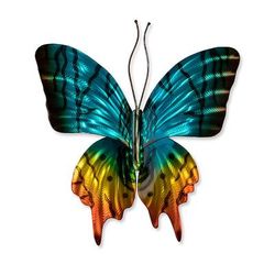 Brilliant Butterfly Indoor/Outdoor Wall Art - Copper/Blue - Frontgate