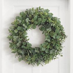 Mixed Eucalyptus Wreath - 22" - Grandin Road