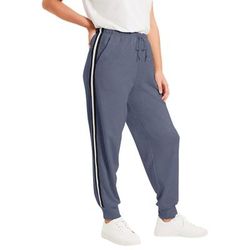 Plus Size Women's French Terry Jogger by June+Vie in New Blue Haze (Size 26/28)