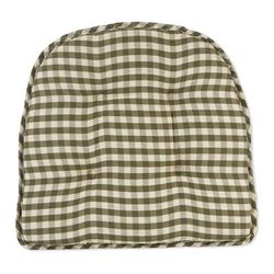 Gingham Gripper® Chair Cushion by BrylaneHome in Pine