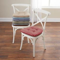 Gingham Gripper® Chair Cushion by BrylaneHome in Red