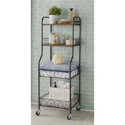 Scroll 4-Tier Rolling Rack by BrylaneHome in Black
