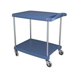 Metro MY2030-24BU 2 Level Polymer Utility Cart w/ 300 lb Capacity, Marine Ledges, Blue, Antimicrobial