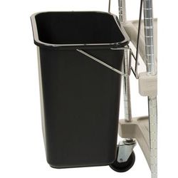 Metro MYWB2 Waste Basket for MY2030 Utility Cart - 23"W x 14 3/4"D, 16 1/4"H, Black, Plastic