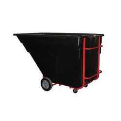 Rubbermaid FG102500 1 1/2 cu yd Trash Cart w/ 1200 lb Capacity, Black, Pneumatic Wheels