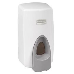 Rubbermaid FG450017 Foam Skin Care Dispenser - Wall-Mount, 800/1000 ml, White, Antimicrobial Push Bar, Metered Pump