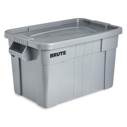 Rubbermaid FG9S3100 GRAY BRUTE Bus Box w/ Lid - 27 9/10" x 17 2/5" x 15", Gray