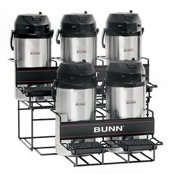 Bunn UNIV-4 APR Universal Airpot Rack, For 5 Airpots, Holds 3 Upper/2 Lower, Vinyl-Coated Steel Wire