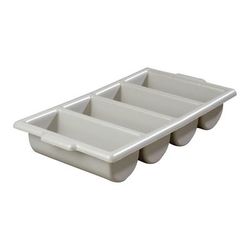 Carlisle 107123 4 Compartment Cutlery Bin - Plastic, Gray