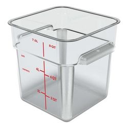 Carlisle 1195307 8 qt Square Food Storage Container - Polycarbonate, Clear, Case of 6