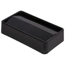 Carlisle 34202403 Trimline Rectangle Swing Top Trash Can Lid - Plastic, Black