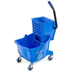 Carlisle 3690814 26 qt Mop Bucket Combo - Side Press Wringer, Polyethylene, Blue