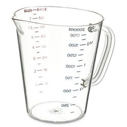 Carlisle 4314407 64 oz Oval Measuring Cup w/ Pour Spout & C-Handle, Polycarbonate, Clear