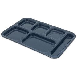 Carlisle 4398835 Melamine Rectangular Tray w/ 6 Compartments, 14 1/2" x 10", Cafe Blue