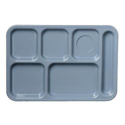 Carlisle 61459 Plastic Rectangular Tray w/ (6) Compartments, 13 7/8" x 9 7/8", Slate Blue, 6 Compartments