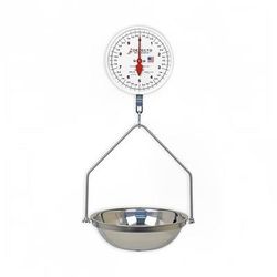 Detecto MCS-20DF Hanging Double Dial Fish & Vegetable Scale w/ 14 1/2" Pan, 20 lb, Stainless Steel