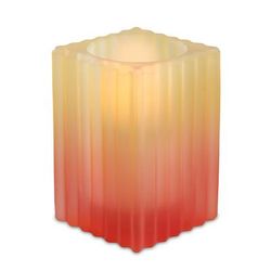 Sterno 80190 Infinity Candle Lamp - 3"L x 3"W x 4 1/2"H, Glass, Sunset, Red