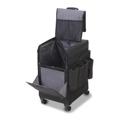 Forbes Industries 2088 In Room Rolling Housekeeping Cart w/ Handle - 20"L x 16"W x 28 3/4"H, Nylon, Black