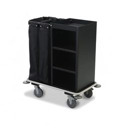 Forbes Industries 2271 Housekeeping Cart w/ 3 Shelves - 18"W x 18"D x 36"H, Plastic, Gray