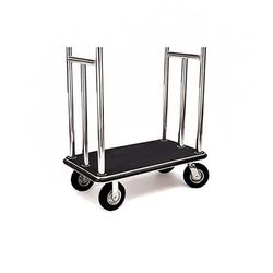 Forbes Industries 250 Vertical Retaining Bars for Birdcage Luggage Carts - Polished Stainless Steel, Pair