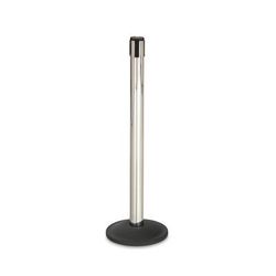 Forbes Industries 2701 40"H Crowd Control Stanchion w/ 7 ft Belt - Steel, Chrome Plated, Silver