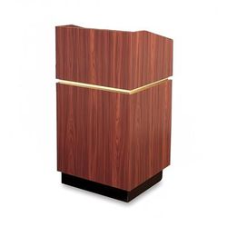 Forbes Industries 4898 2 Piece Podium w/ 2 Shelves - 25 1/2"W x 23 1/2"D x 47"H, Laminate w/ Brass Trim