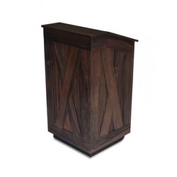 Forbes Industries 5906 Floor Podium w/1 Shelf - 26 1/2"W x 26"D x 48"H Mahogany Hardwood & Black Laminate, Clad in Satin Brown Mahogany
