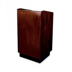 Forbes Industries 5916 Floor Podium w/ 2 Shelves - 32"W x 23-1/2" D x 47"H, Wood Veneer, Brown