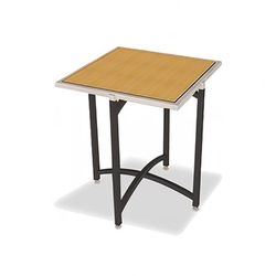 Forbes Industries 7028L-42 30" Square Collapsible Side Table w/ Laminate Top & Black Steel Frame - 42"H
