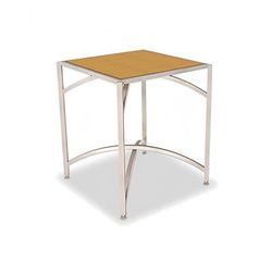 Forbes Industries 7031L-42 30" Square Collapsible Table w/ Laminate Top & Brushed Steel Frame - 42"H, Stainless Steel