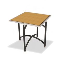 Forbes Industries 7036L-42 36" Square Collapsible Side Table w/ Laminate Top & Black Steel Frame, 42"H